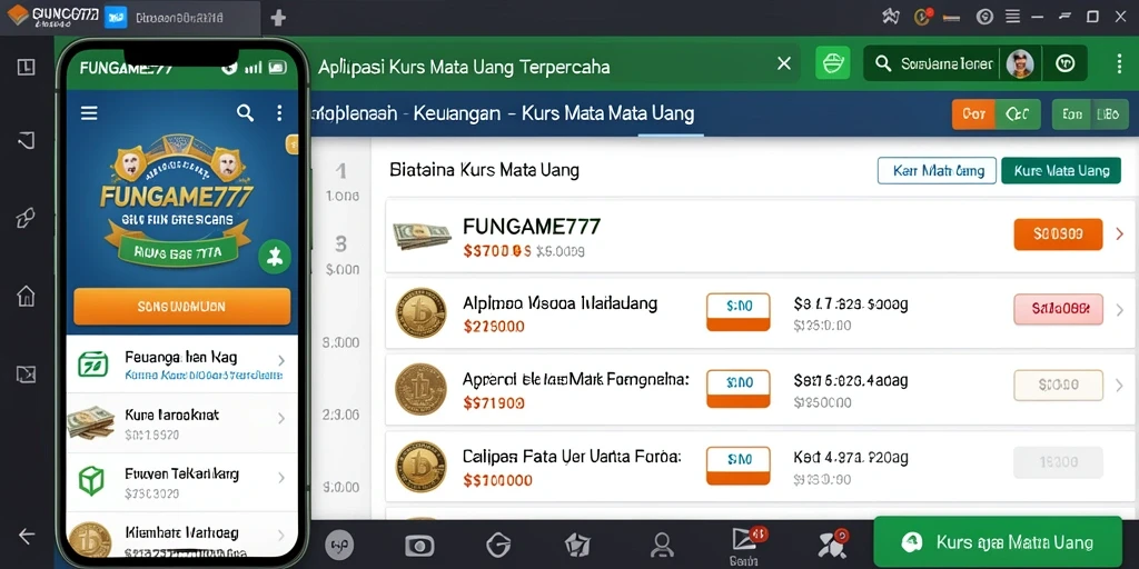Tampilan antarmuka aplikasi Kurs Mata Uang FUNGAME777