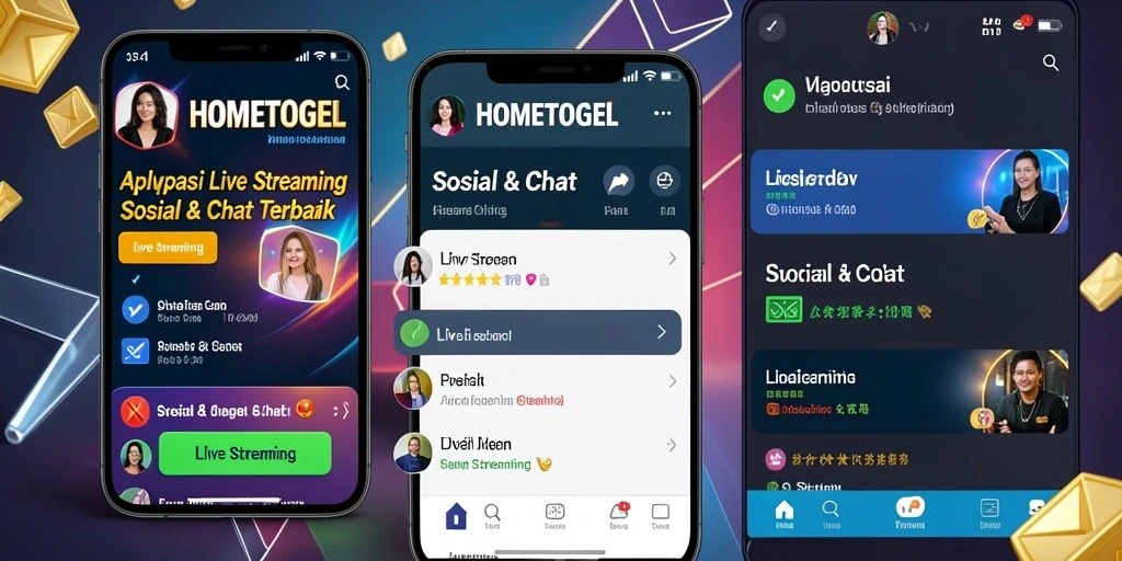 Tampilan utama HOMETOGEL dengan fitur Live Streaming yang interaktif.