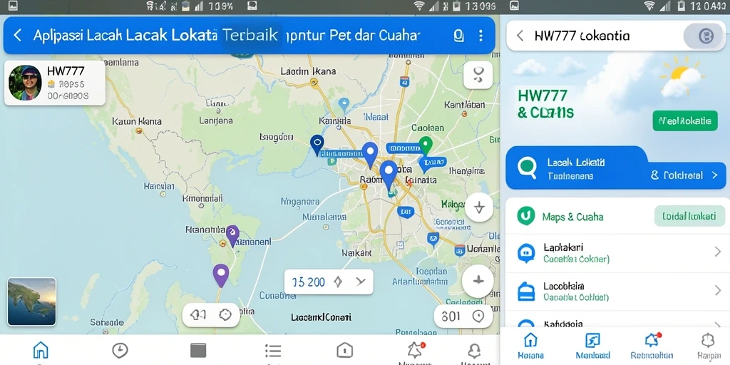 Tampilan antarmuka aplikasi HW777 untuk pelacakan lokasi.