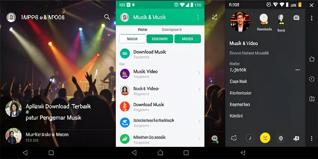 Tampilan antarmuka MPO08 yang memudahkan pengunduhan musik.