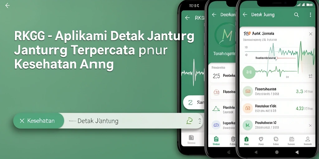 Tampilan antarmuka aplikasi RKGG untuk memantau detak jantung.