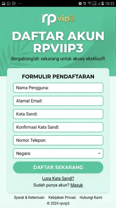 Panduan Buat Akun Baru rpvip3 untuk Pengguna Android